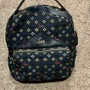 SOLD…Christian Louboutin - Backloubi Small Glitter Jacquard Backpack